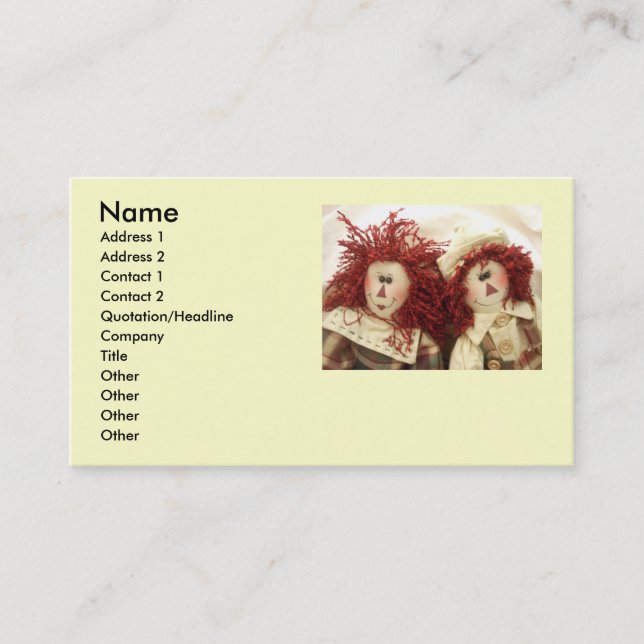 Raggedy Dolls Business cards... Business Card (Front)