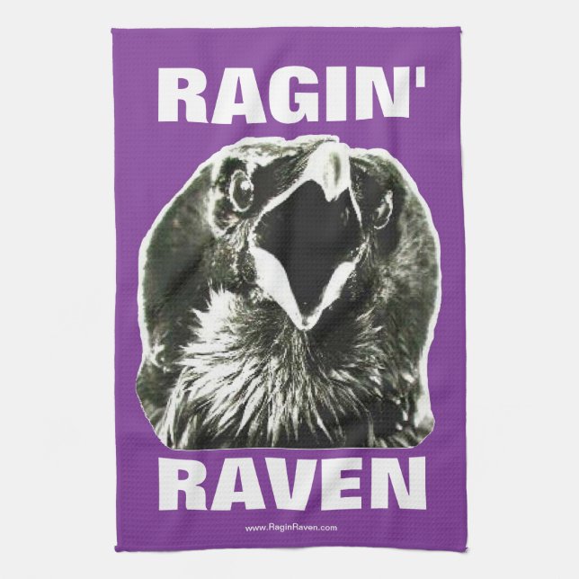 Ragin' Raven Rally Towel (Purple w/White letters) (Vertical)