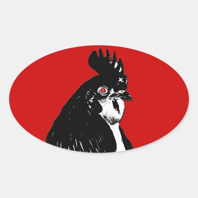 Raging Chicken Logo Oval Sticker (Front)