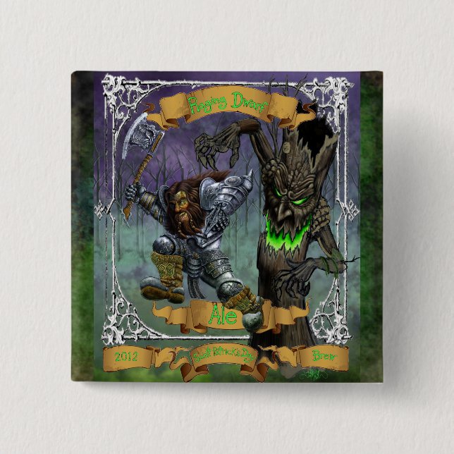 Raging Dwarf Ale 15 Cm Square Badge (Front)