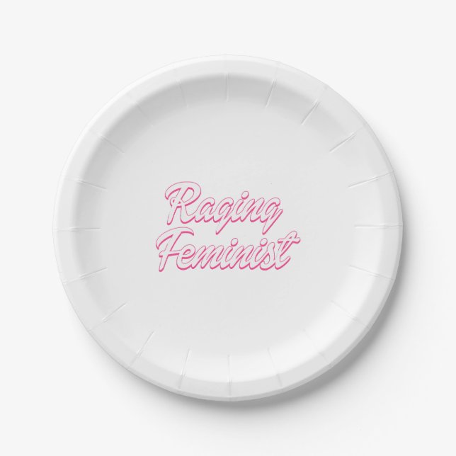 Raging Feminist Doll  Paper Plate (Front)