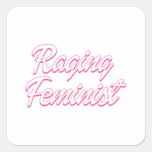 Raging Feminist Doll Square Sticker