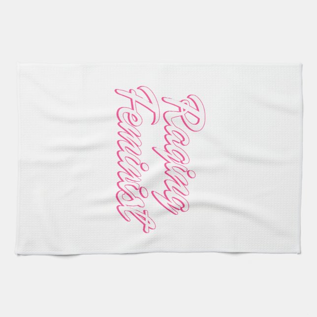 Raging Feminist Doll  Tea Towel (Horizontal)