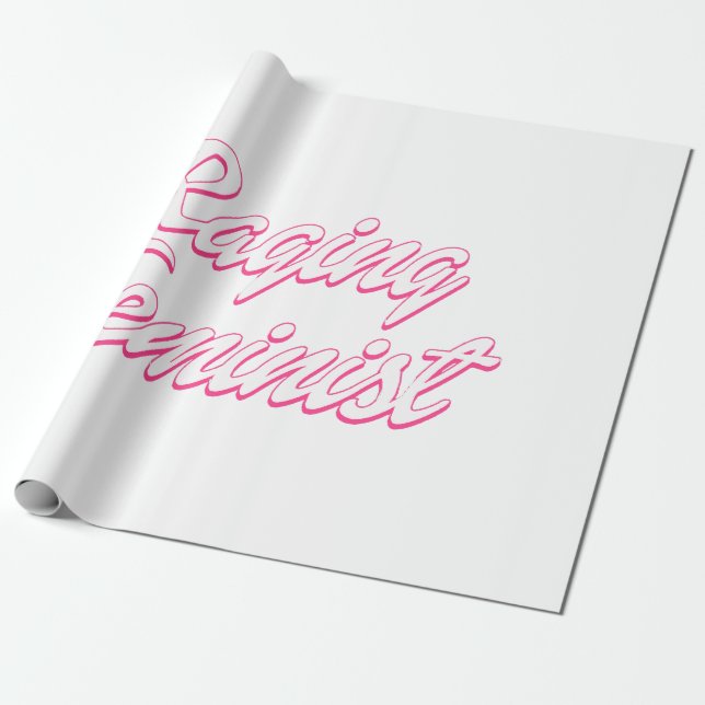 Raging Feminist Doll  Wrapping Paper (Unrolled)