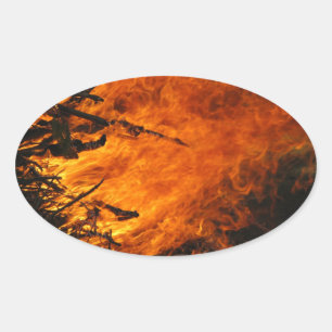 Raging Fire Oval Sticker