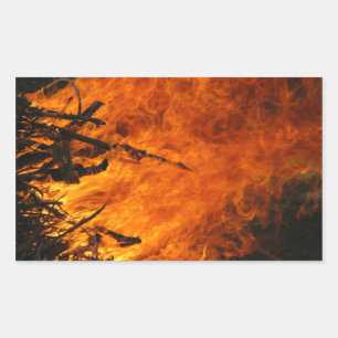 Raging Fire Rectangular Sticker