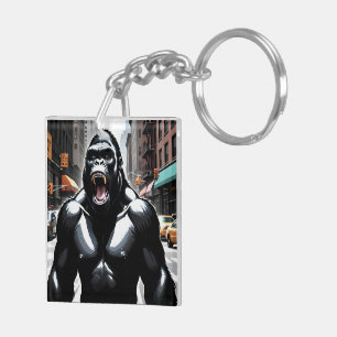raging gorilla  key ring