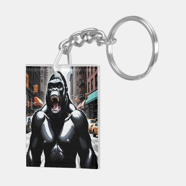 raging gorilla  key ring (Back Right)