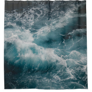 RAGING WATER SHOWER CURTAIN