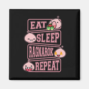 Ragnarok Poring Eat Sleep Repeat Gamer Meme Tee Magnet