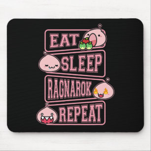 Ragnarok Poring Eat Sleep Repeat Gamer Meme Tee Mouse Mat