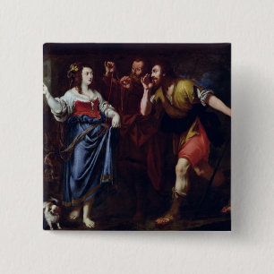 Rahab and the Emissaries of Joshua 15 Cm Square Badge