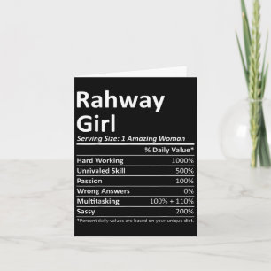 Rahway Girl Nj New Jersey Funny City Home Roots Us Card