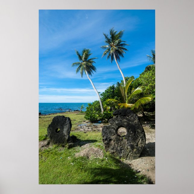 Rai Stones On Yap Island Poster (Front)