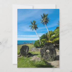 Rai Stones On Yap Island Thank You Card