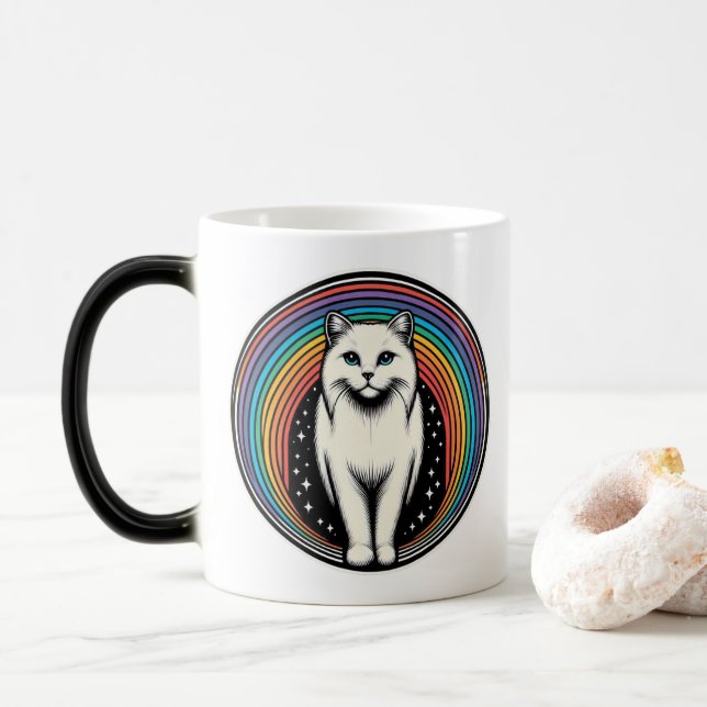 Raibow Cat Magic Mug (With Donut)