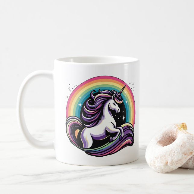 Raibow Unicorn Coffee Mug (With Donut)
