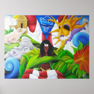 Raices 4 Puertorican art Poster