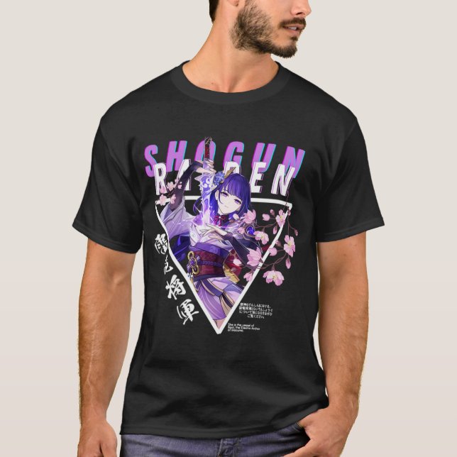 Raiden Shogun genshin impact new character anime   T-Shirt (Front)