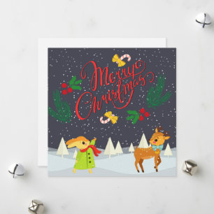 Raider Rabbit Christmas Snowy Forest Holiday Card