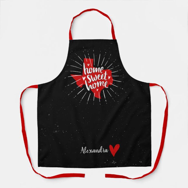 Raider Red and Black Home Sweet Home Texas Apron (Front)