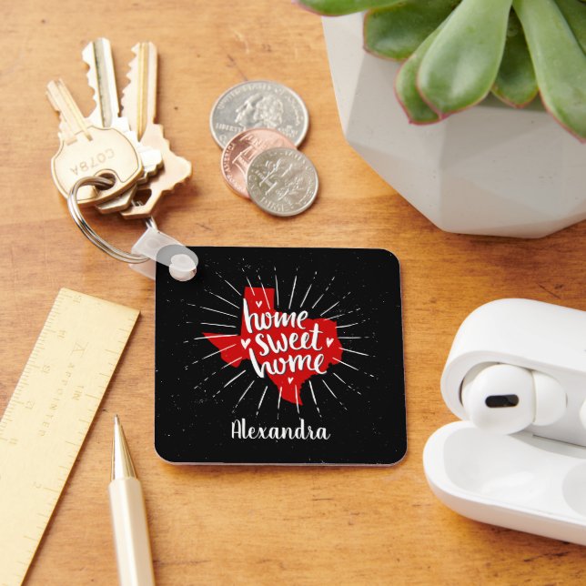 Raider Red and Black Home Sweet Home Texas Keychai Key Ring (Desk)