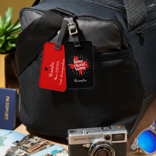 Raider Red and Black Home Sweet Home Texas Luggage Tag
