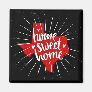 Raider Red and Black Home Sweet Home Texas Magnet