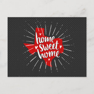 Raider Red and Black Home, Sweet Home - Texas Postcard
