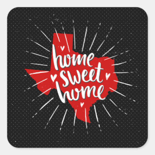 Raider Red and Black Home, Sweet Home Texas Square Sticker