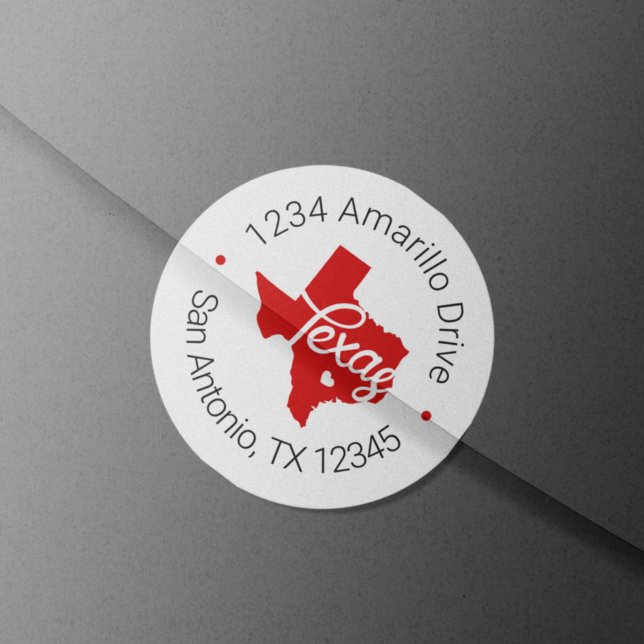 Raider Red Texas Heart Cutout Address Label (Creator Uploaded)
