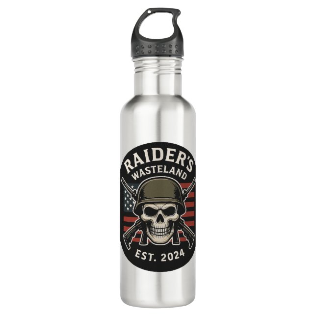 Raider’s Wasteland Official Logo Water Bottle (Front)