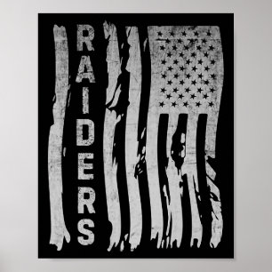Raiders Attack Aircraft Usa Flag Men Boy Women Gir Poster