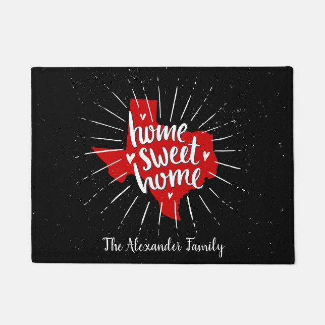 Raiders Red and Black Home Sweet Home - Texas Doormat (Front)