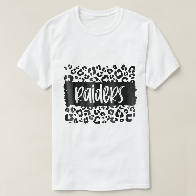 Raiders Team Mascot School Spirit Game Night Leopa T-Shirt (Design Front)