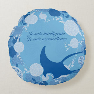 raie, fleur de vie, orange, mandala,zen,chakra, round cushion