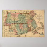 Rail Road & Township Map of Massachusetts, 1879