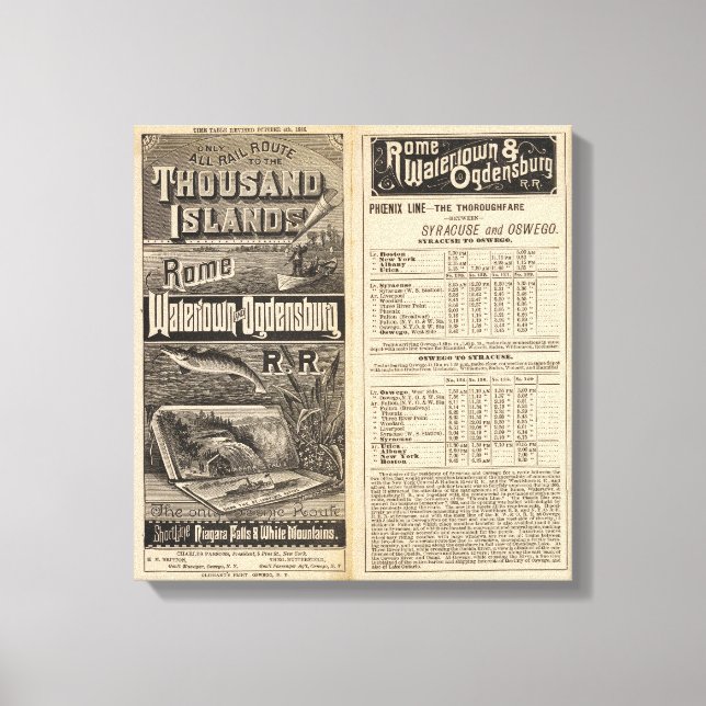 Rail Route to the Thousand Islands Canvas Print (Front)