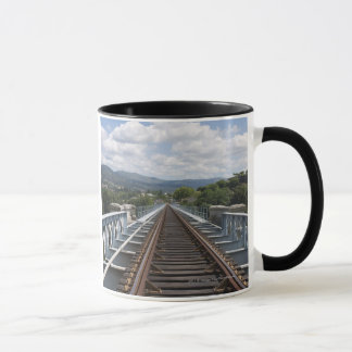 Rail Tracks On Top Of Eiffel Bridge Mug