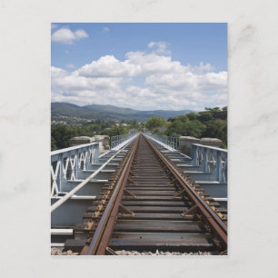 Rail Tracks On Top Of Eiffel Bridge Postcard