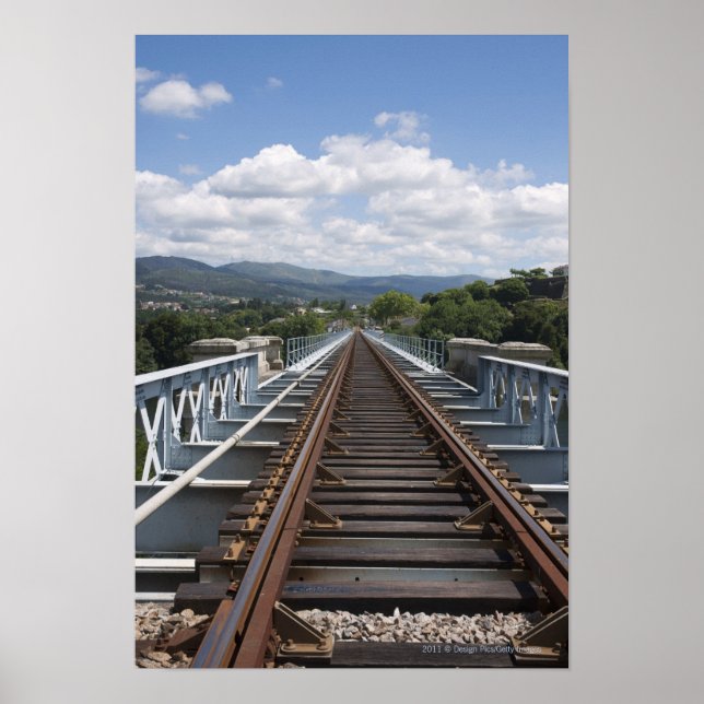 Rail Tracks On Top Of Eiffel Bridge Poster (Front)