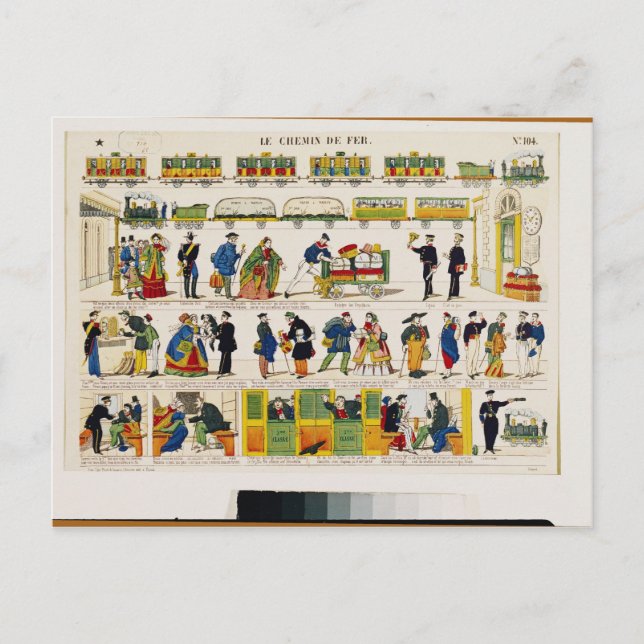 Rail Travel, c.1850 Postcard (Front)