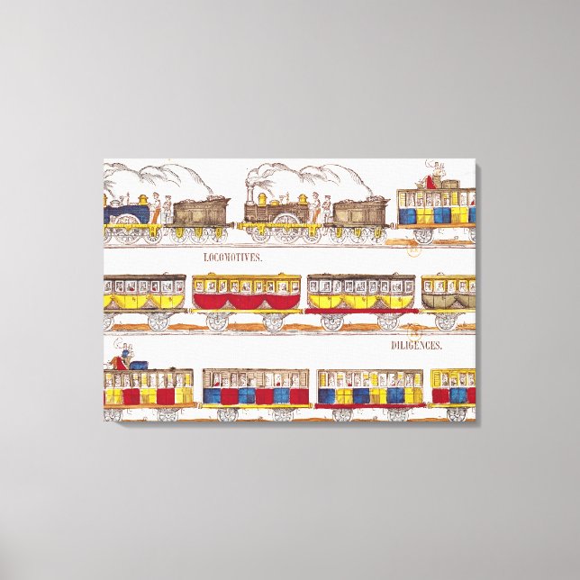 Rail Travel in 1845 Canvas Print (Front)