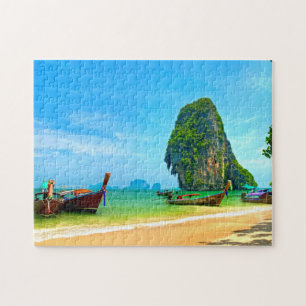 Railay Beach at Krabi, Thailand Jigsaw Puzzle