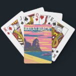 Railay Beach Thailand Travel Art Vintage Playing Cards<br><div class="desc">Railay Beach in a vector art style. Railay,  also known as Rai Leh,  is a small peninsula between the city of Krabi and Ao Nang in Thailand.</div>