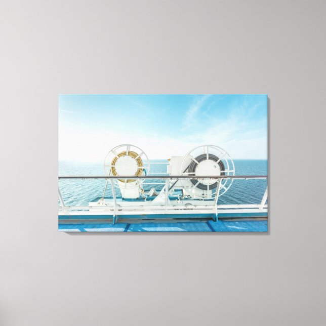 Railing Of A Cruise Ship Canvas Print (Front)