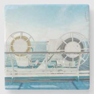 Railing Of A Cruise Ship Stone Coaster