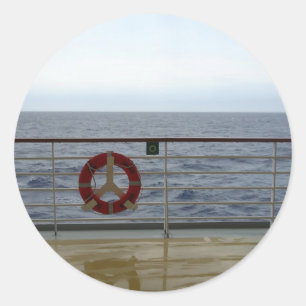 Railing of Cruise Ship Classic Round Sticker