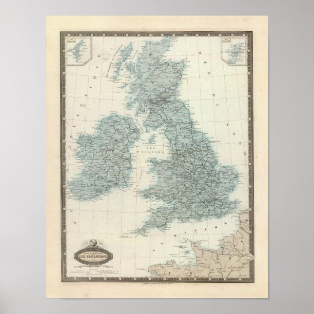 Railroad and Canals of British Isles Poster (Front)