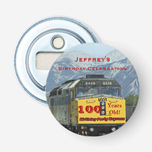 Railroad Bottle Opener 100th Birthday Party Favour
